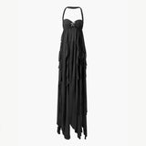 Ariel Kleid – Rückenfreies Maxi-Kleid mit Volants – Schwarz