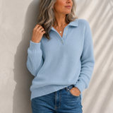 Aelis - Polokragen-Pullover mit weichem Griff – Blau