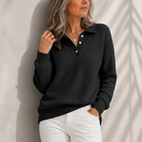 Aelis - Polokragen-Pullover mit weichem Griff – Schwarz