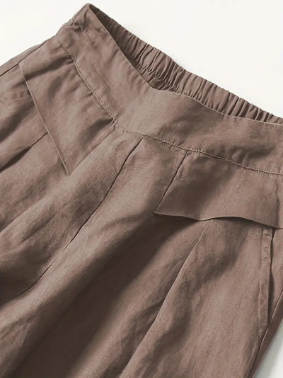 Anina - Weite Beine Leinen Hose