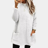Greta | Gemütliches Und Lässiges Tunika Sweatshirt – Weiß