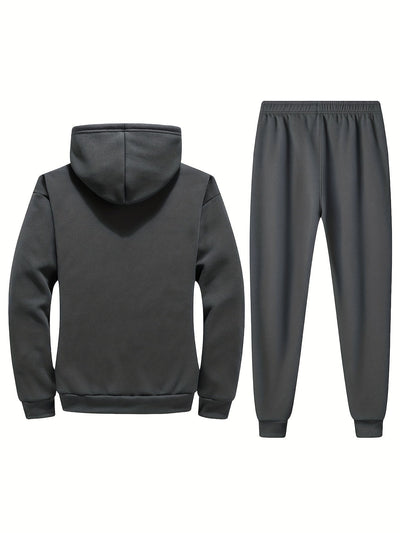 Lässiger gestreifter Trainingsanzug mit Stehkragen Reissverschluss Jacke und Sporthose für Herren | Perfekt für Outdoor-Aktivitäten