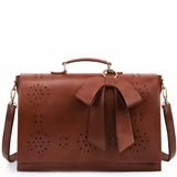 Bernadette – Schleifen-Satchel Handtasche – Kaffee