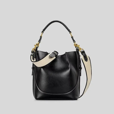 Helviora® | Strukturierte Schultertasche mit Canvas und Leder