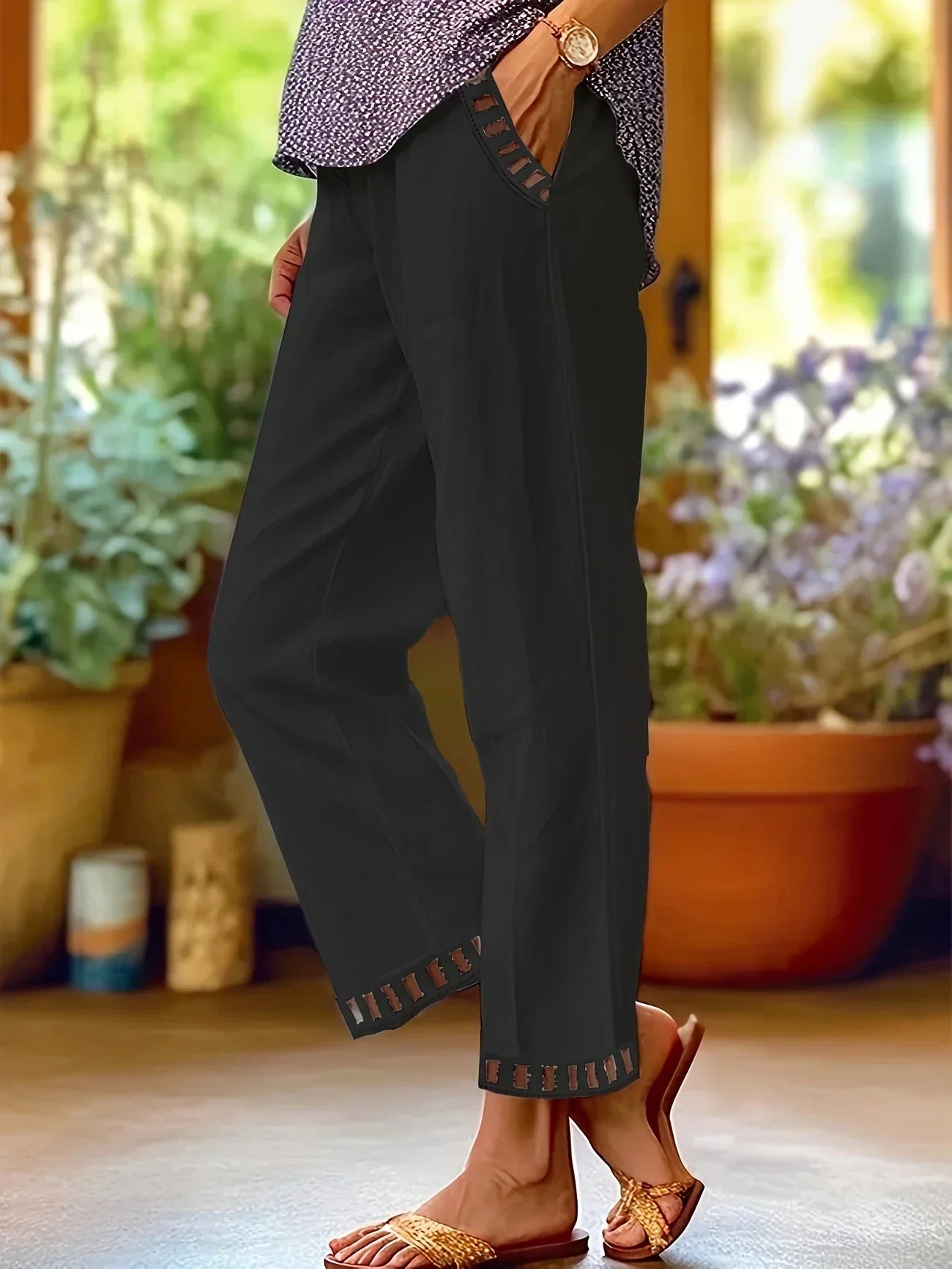 Tracey - Kontrast Besatz Verkürzt Hose