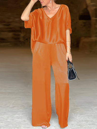 Ashlee - Elegantes Zweiteiliges Satz Mit Kurzen Ärmeln