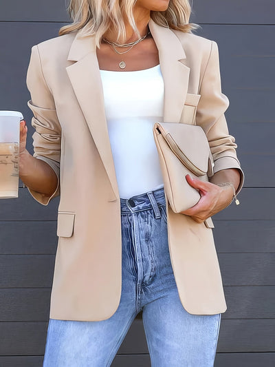 Lässiger Blazer Mit Reverskragen Und Knopfverschluss Für Damen |  Ideal für das tägliche Tragen