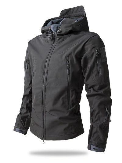 Taktische Reissverschluss Kapuzen Windbreaker Outdoor Jacke für Herren | Perfekt für Outdoor-Aktivitäten