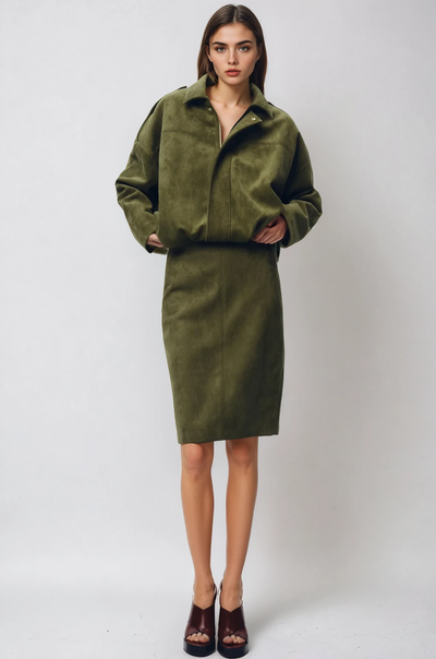 SAGE™ Sofia – Suede Jacket in Green
