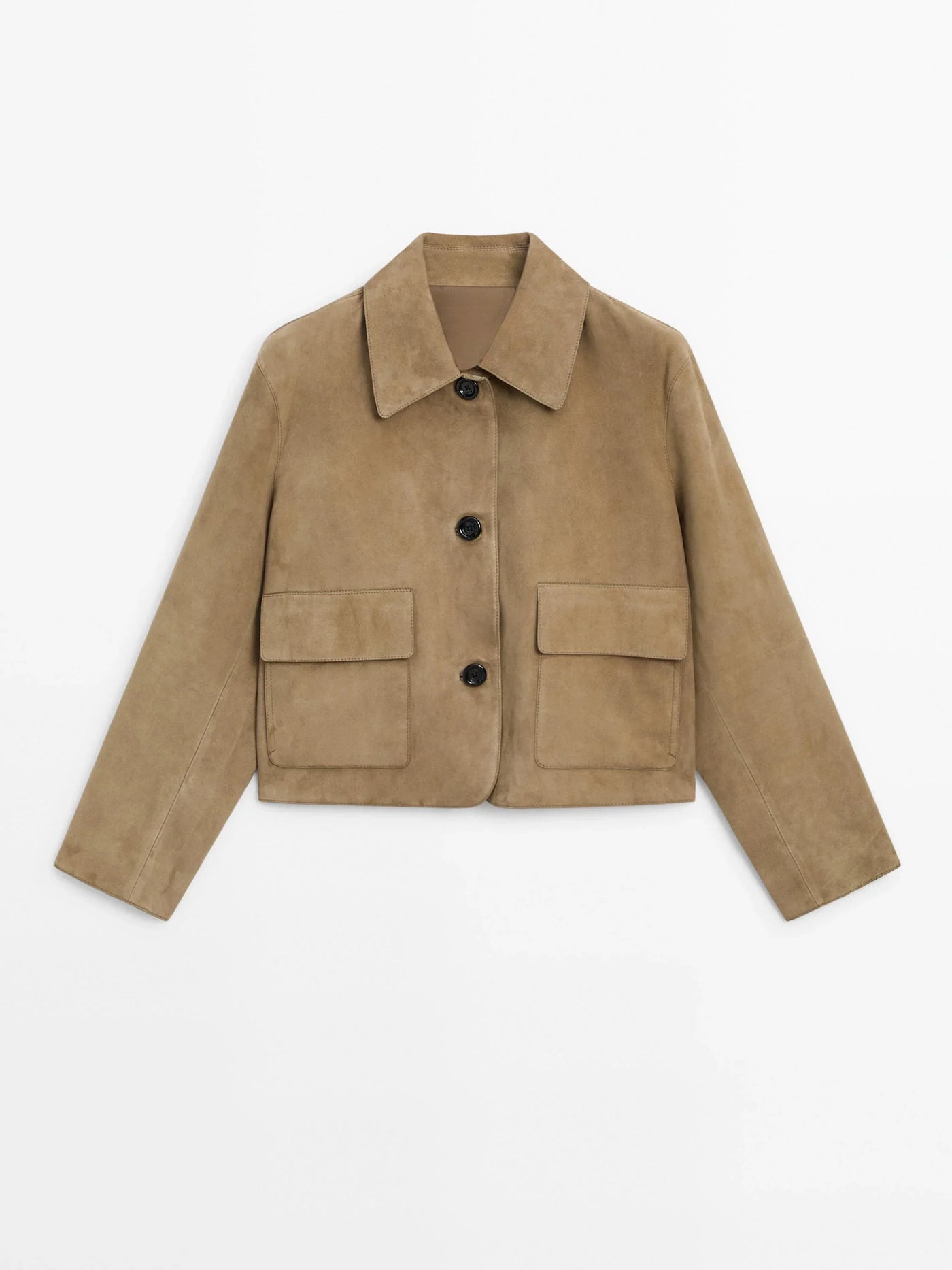 Ace Spaltlederjacke mit Tasche aus Wildleder