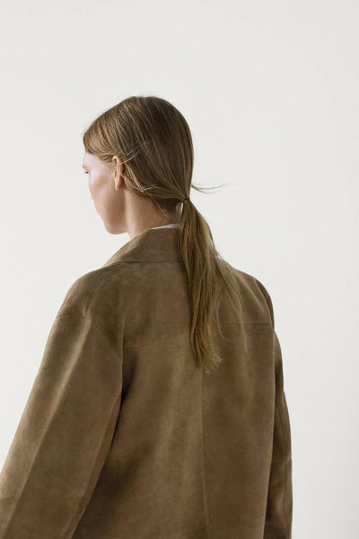 Ace Spaltlederjacke mit Tasche aus Wildleder