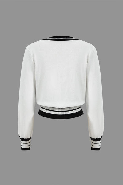 Ariella | Stilvolles Strick-Zweiteiler-Set mit Cropped-Cardigan & Weitbein-Hose