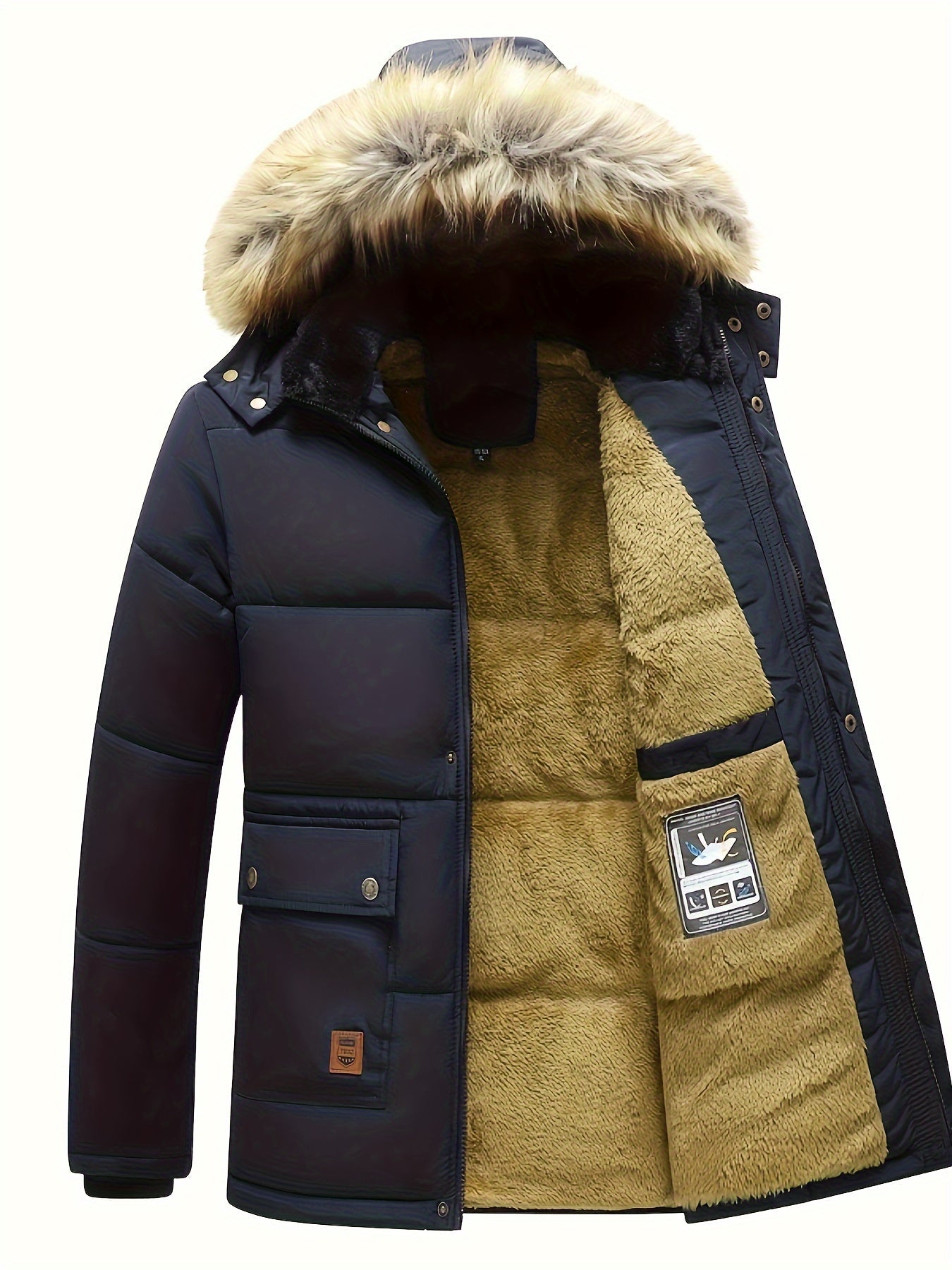 Lässige Mit Kapuze Lange Ärmel Reißverschluss Gepolsterte Winterjacke für Herren | Ideal für den Winter