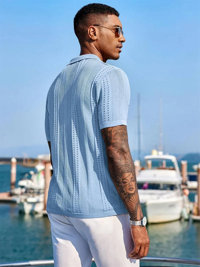 Semyon – Modisches Strickhemd Mit Aufwendigem Muster