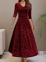 Isabella | Damen Samtkleid elegant modern stilvoll – Tiefes Rot
