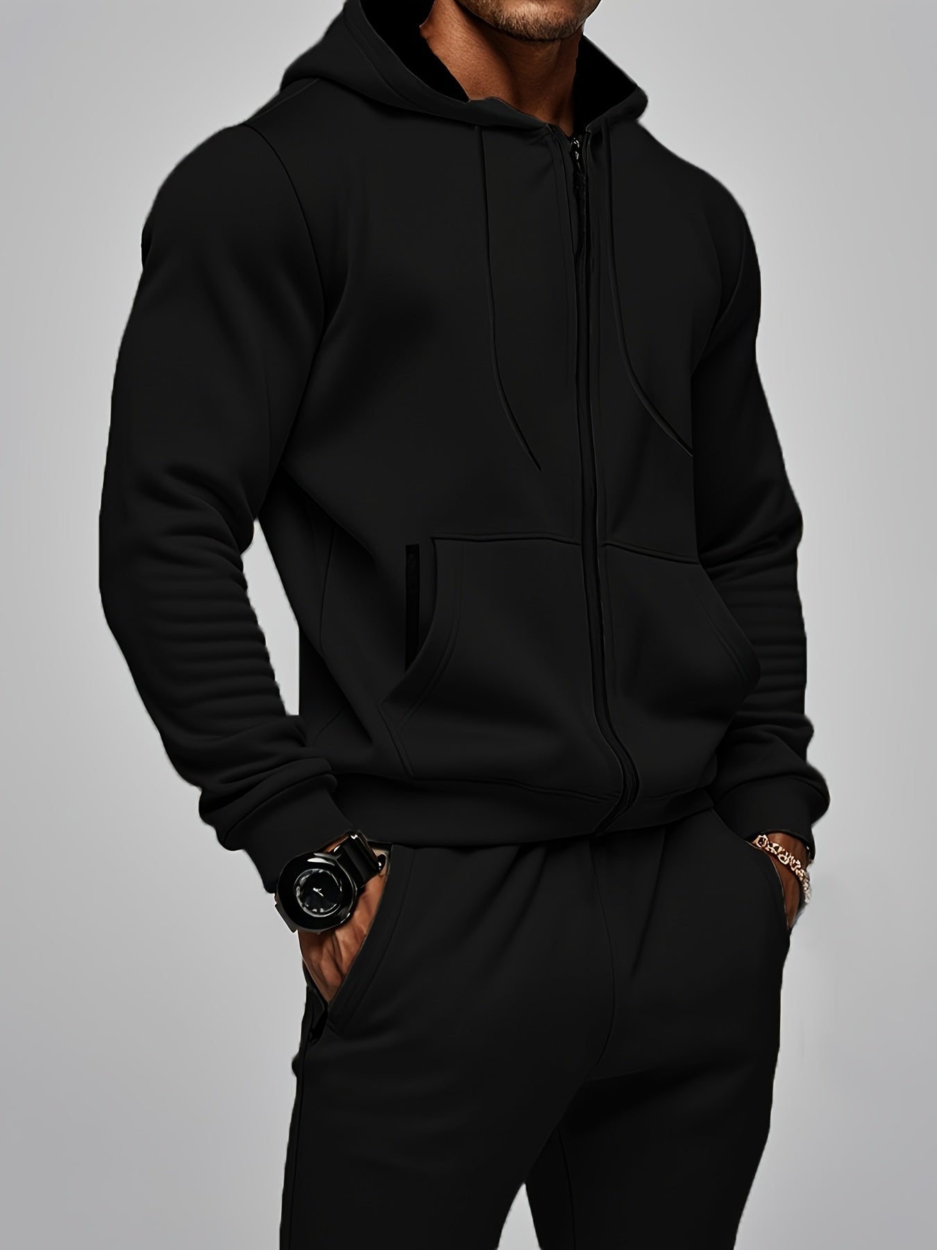 Herren Freizeit-Sportlicher Trainingsanzug mit Kapuzenpullover und Jogginghosen | Ideal für Active Wear