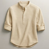 Jarvis - Strukturiertes Henley-Shirt – Khaki