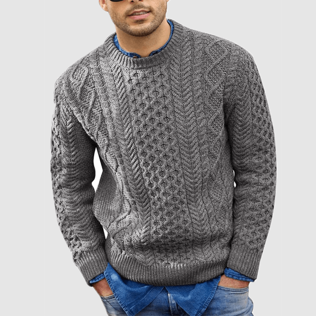 Herren Strukturierter Zopfstrick Pullover | Warme