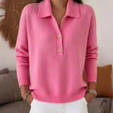 Belisara - Extraweicher V-Ausschnitt-Pullover – Pink