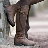 Alicia | Wasserdichte kniehohe Leder-Reitstiefel für jedes Wetter – Dunkelbraun