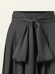 Iris - Schicke einfarbige Hose mit weitem Bein und Gürtel