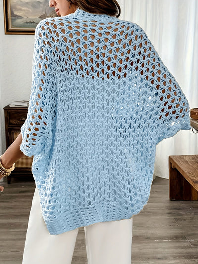 Etleva - Eleganter Hohler Strickjacke Mit Fledermausärmeln