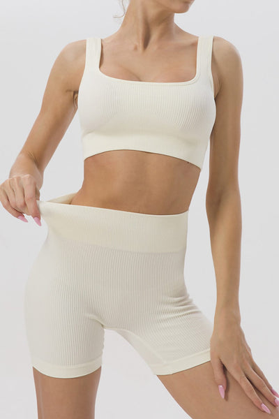 Elaine | Nahtloses Sport-Set mit Crop-Top & Yoga-Shorts