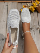 Féline | Bequeme Strick-Schuhe mit elegantem Look – Weiß