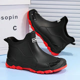Marie | Damen Wasserdichte Stiefeletten mit rutschfester Sohle – Schwarz-Rot