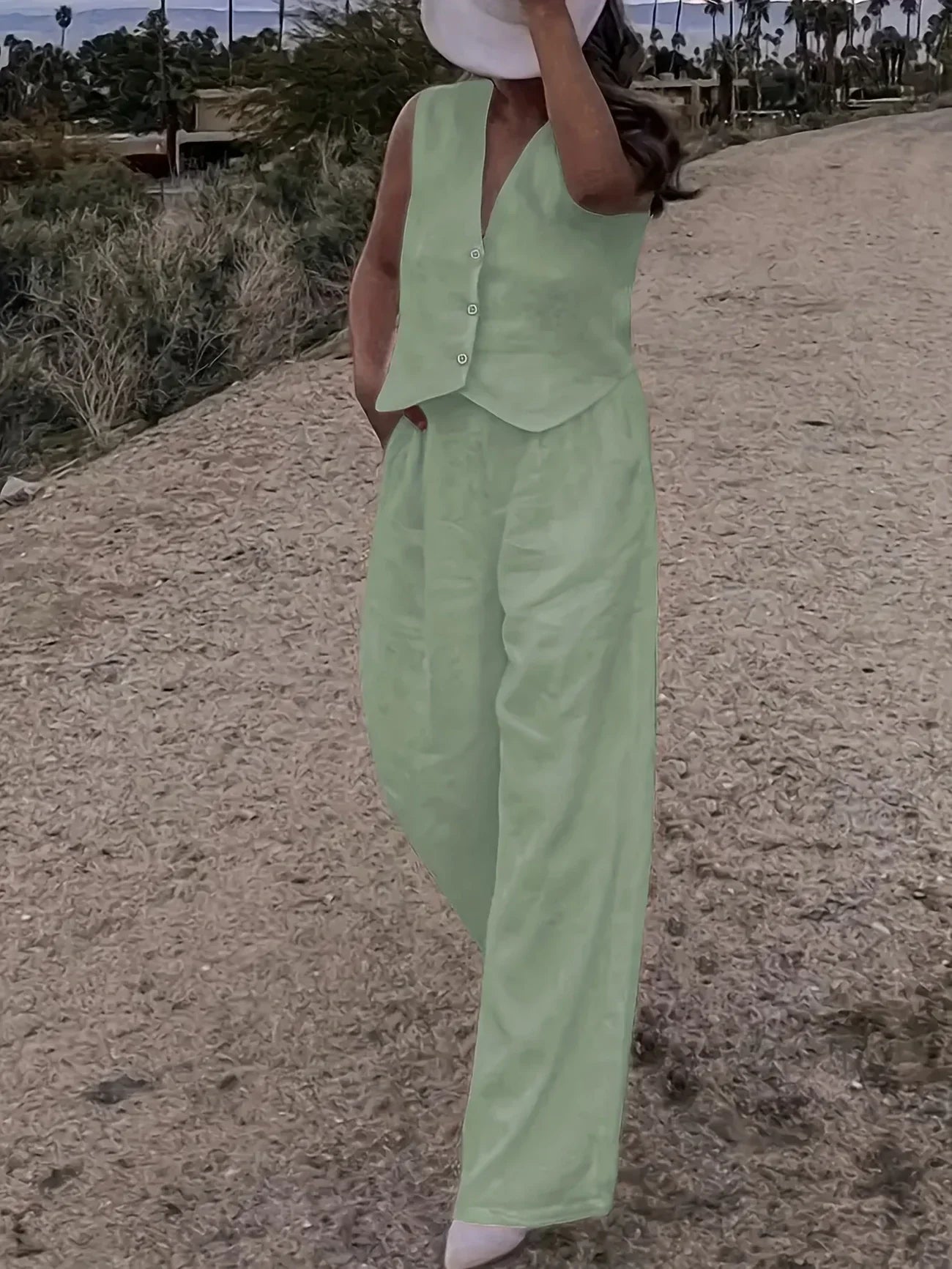 Jorja – Elegantes ärmelloses Zweiteiler Outfit-Set