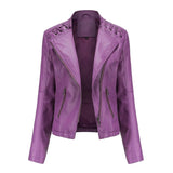 LARA / JACKE AUS GEWASCHENEM LAMMLEDER – Violett  🌸Farbe in der Werbung🌸