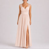 Sophie | Romantisches Herbst-Hochzeitskleid Mit Wickelausschnitt – Beige