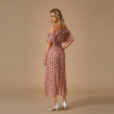 Carla - Frisches geblümtes Midikleid für den Sommer