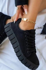 Beatrice | Orthopädische Plateau-Sneaker Für Damen – Schwarz