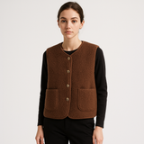 Johanna | Kuschelige und Moderne Damen Teddyweste – Braun