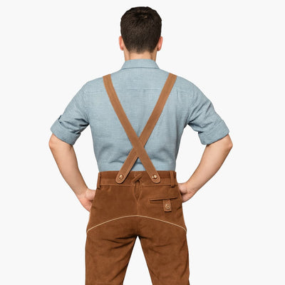 Helle Kniebund Lederhose für Herren - Oktoberfest 2025