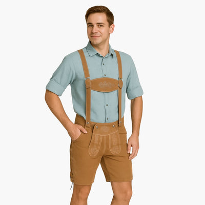 Helle Lederhose mit Hemd für Herren - Oktoberfest 2025