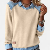 Leonie | Damen Langarmshirt modern edel chic – Khaki