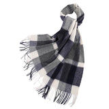 Luxus-Wollschal | warmer langer Schal – Blau grau