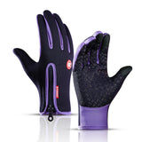 Wintersporthandschuhe mit rutschfestem Design – Lila