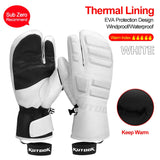 Herren Thermo-Fäustlinge für Wintersportler – Weiße 3 Finger