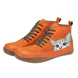 Monika | Damen High-Top Sneaker mit Katzenmotiv – Orange