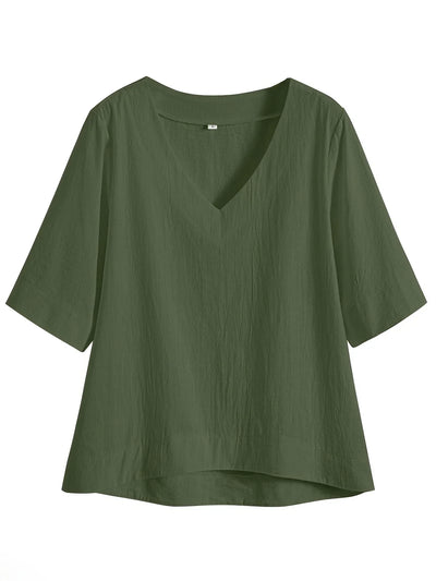 Mattea – Lässiges Locker Sitzendes Oberteil Mit V Ausschnitt