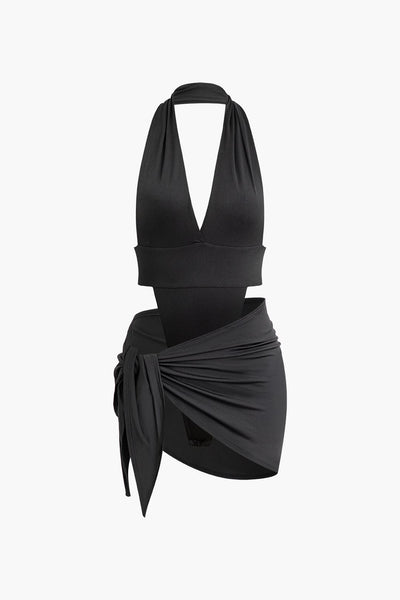 Nyx | Halterneck-Top & Drapierter Minirock – Ein aufregender Look für besondere Nächte