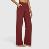 Nadine | Damen Weite Lounge-Hose mit Stretchbund – Rot