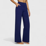 Nadine | Damen Weite Lounge-Hose mit Stretchbund – Blau