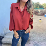 Julia | Edle Oversize Bluse Damen – Rot