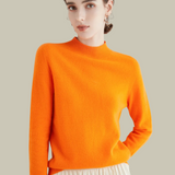 Monika | Damen Rollkragenpullover aus Merinowolle für den Winter – Orange