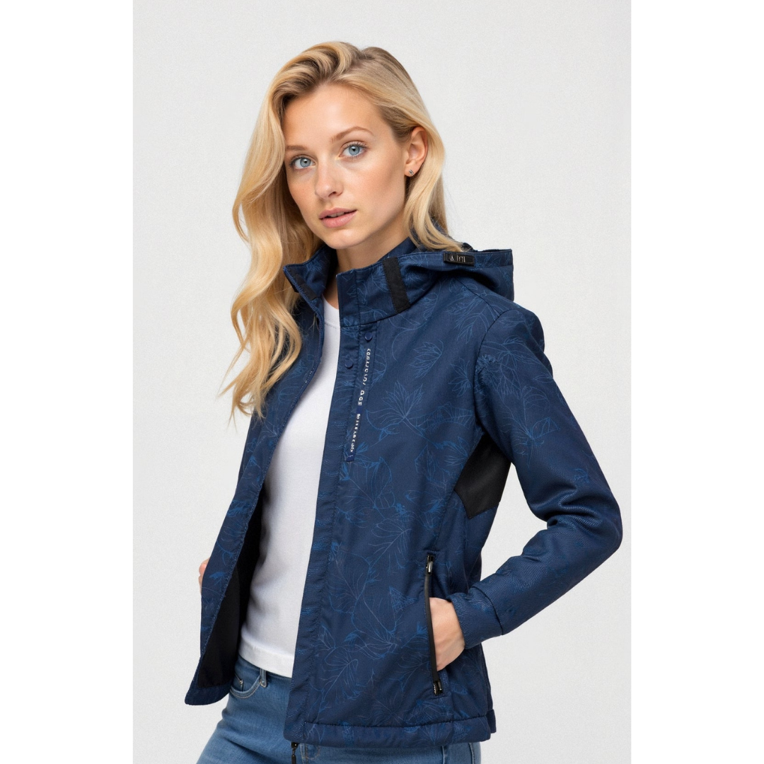 Damen Kapuzen Windbreaker Jacke | Reißverschluss