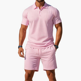 Herren Kurzarm Polo Set – Hellsrosa